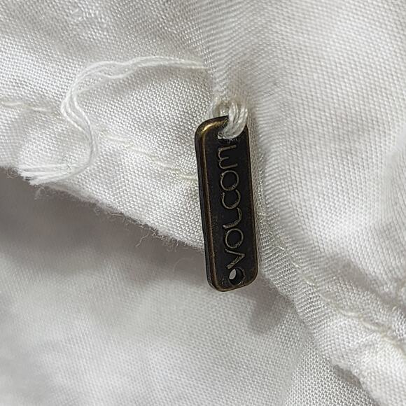 Volcom Dress Womens L Cream Starfish Sleeveless Cotton Gauze V-Back Zip Western - Picture 3 of 13